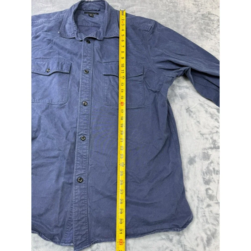 Banana Republic Shirt Mens XLT Blue Long Sleeve Tall Button Up Heavy Weight